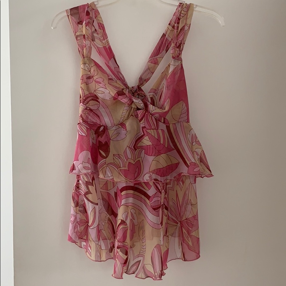 Pink sheer top